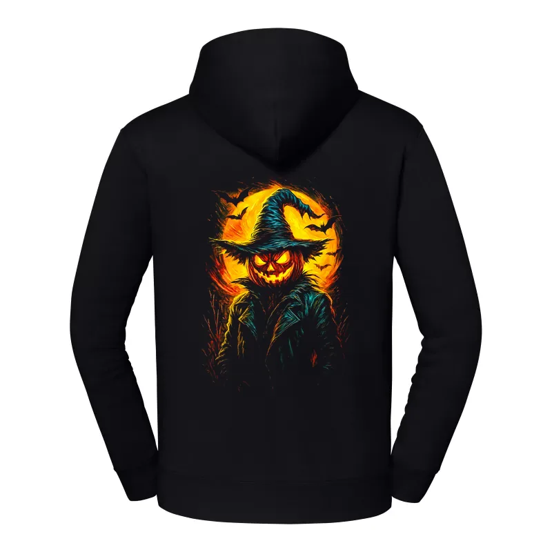 halb0015_czarny Bluza z kapturem Halloween – Dynia w czapce - obrazek 1