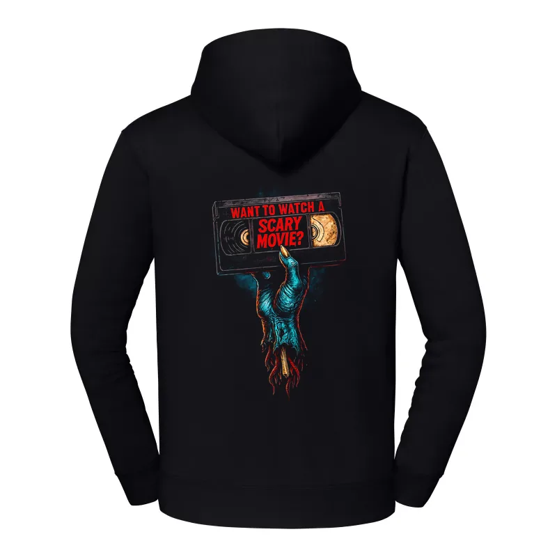 halb0018_czarny Bluza z kapturem Halloween – Kaseta scary - obrazek 1