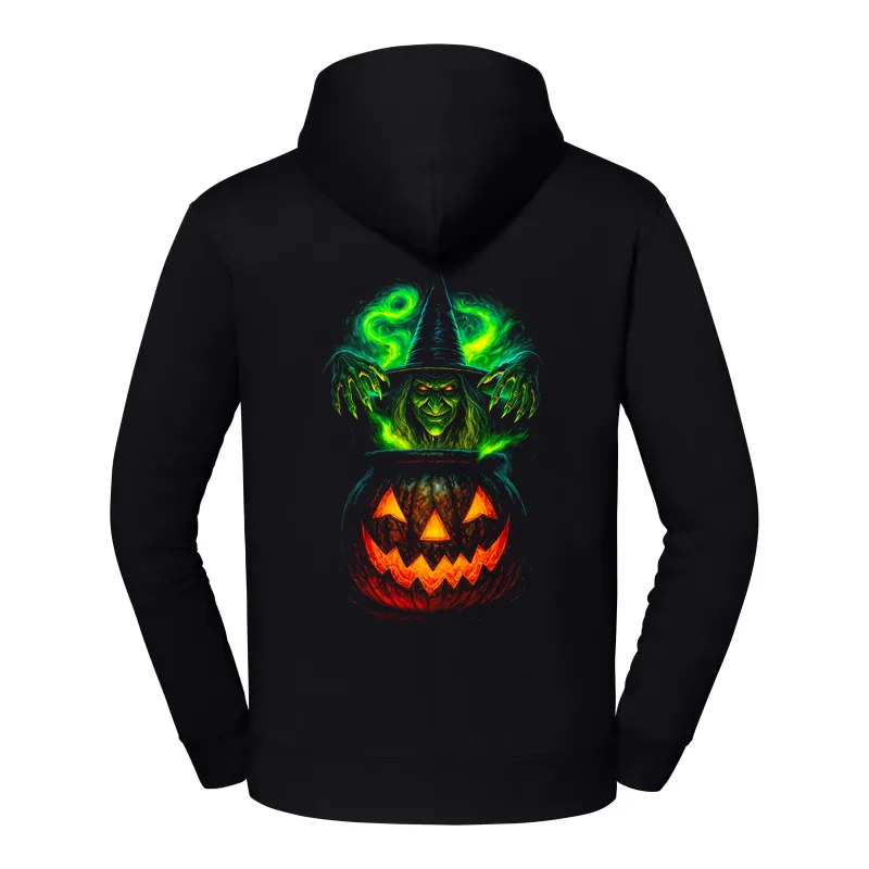halb0022_czarny Bluza z kapturem Halloween – Kociol wiedzma - obrazek 1