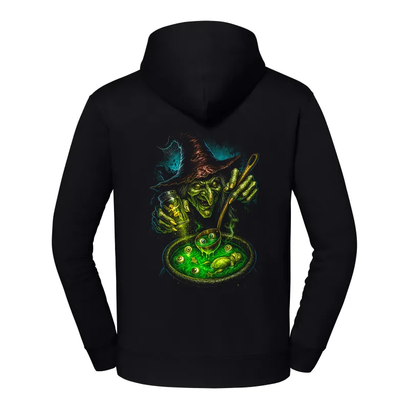 halb0023_czarny Bluza z kapturem Halloween – Kociol wiedzmav2 - obrazek 1