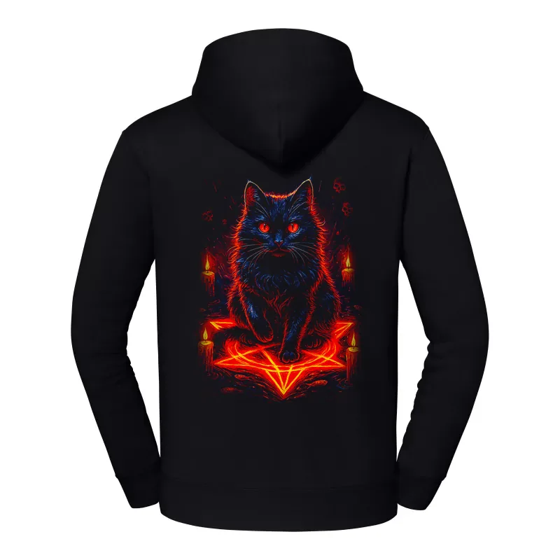 halb0024_czarny Bluza z kapturem Halloween – Kot - obrazek 1