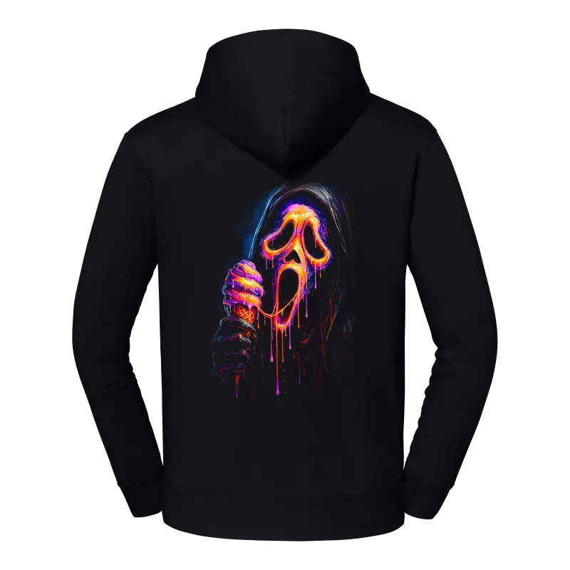 halb0027_czarny Bluza z kapturem Halloween – Krzykv3 - obrazek 1