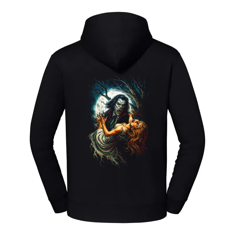 halb0039_czarny Bluza z kapturem Halloween – Upiorny kobieta w opalach - obrazek 1