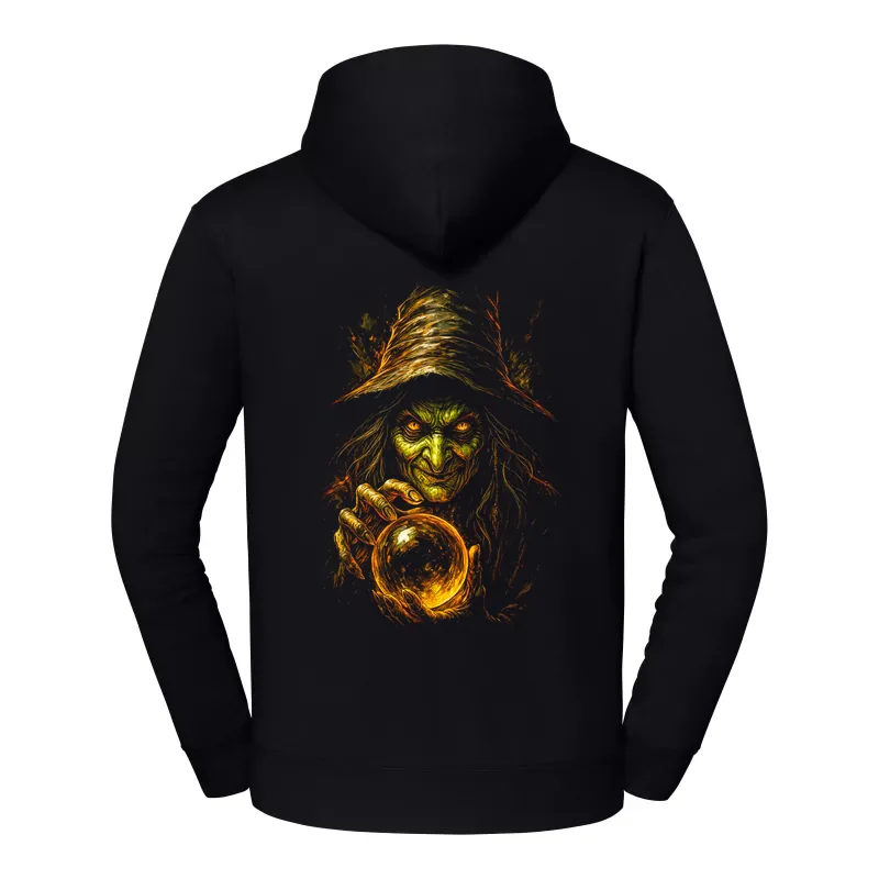 halb0048_czarny Bluza z kapturem Halloween – Wiedzma kula - obrazek 1