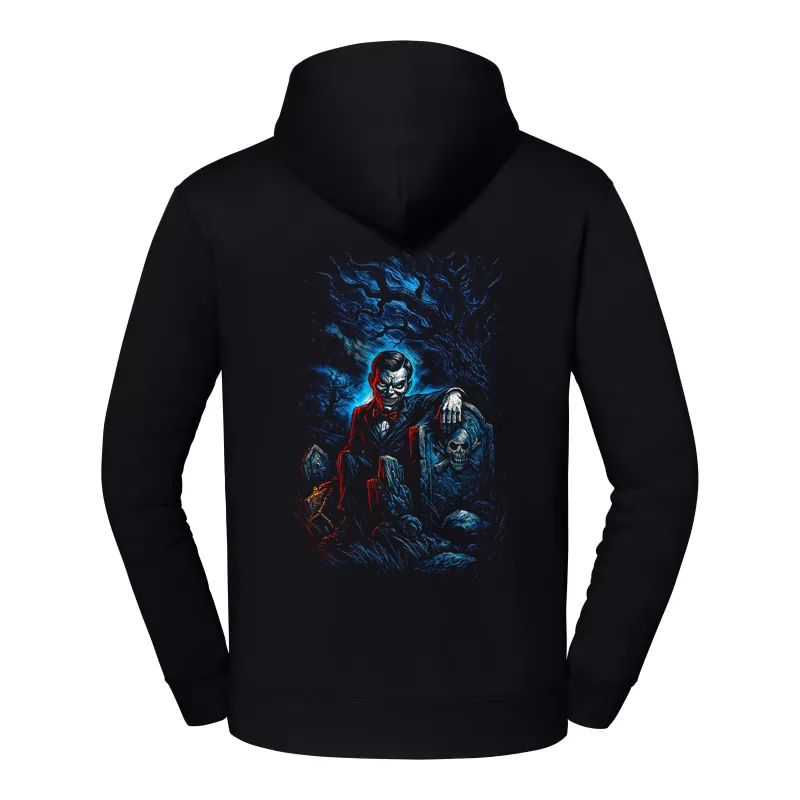halb0061_czarny Bluza z kapturem Halloween – Człowiek cmentarz - obrazek 1
