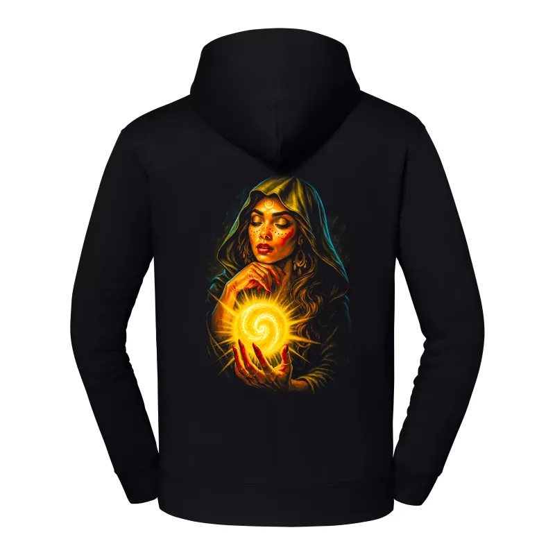 halb0074_czarny Bluza z kapturem Halloween – Kobieta magia - obrazek 1