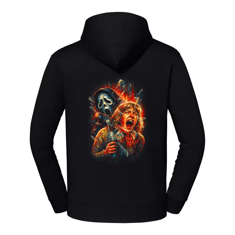 halb0077_czarny Bluza z kapturem Halloween – Krzykv2 - obrazek 1
