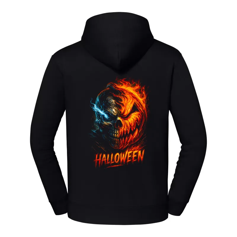 halb0080_czarny Bluza z kapturem Halloween – Ogien i woda - obrazek 1