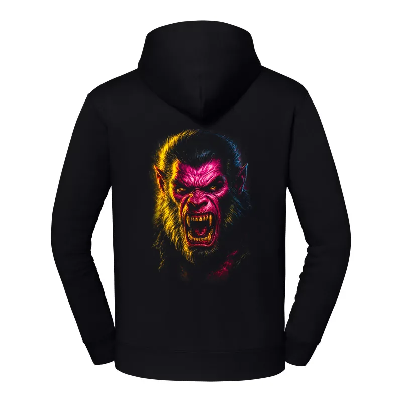 halb0092_czarny Bluza z kapturem Halloween – Upiorna malpa - obrazek 1