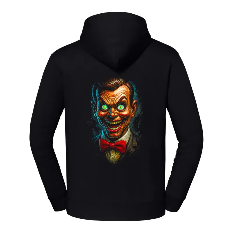 halb0093_czarny Bluza z kapturem Halloween – Upiorna twarz - obrazek 1
