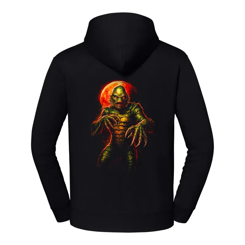 halb0104_czarny Bluza z kapturem Halloween – Upiorny potwór - obrazek 1