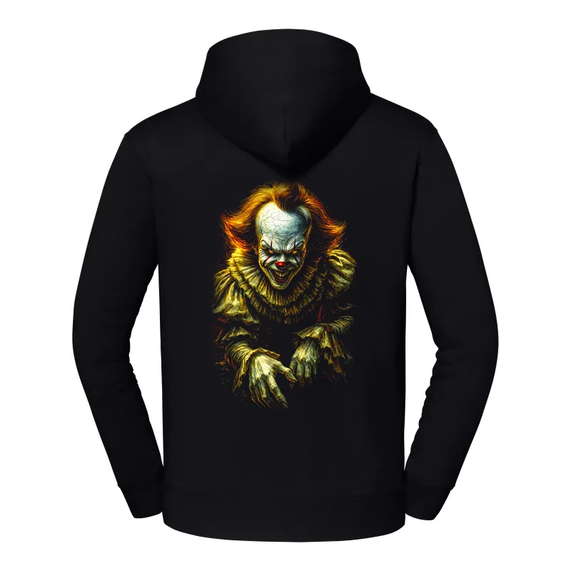 halb0111_czarny Bluza z kapturem Halloween – Klaun IT - obrazek 1