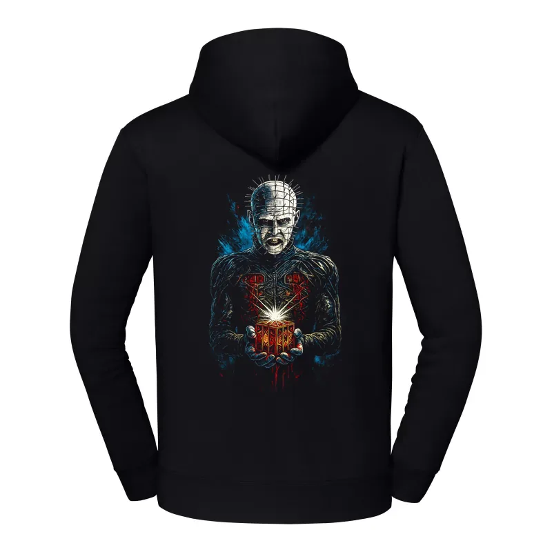 halb0116_czarny Bluza z kapturem Halloween – Czlowiek gwozdz v2 - obrazek 1