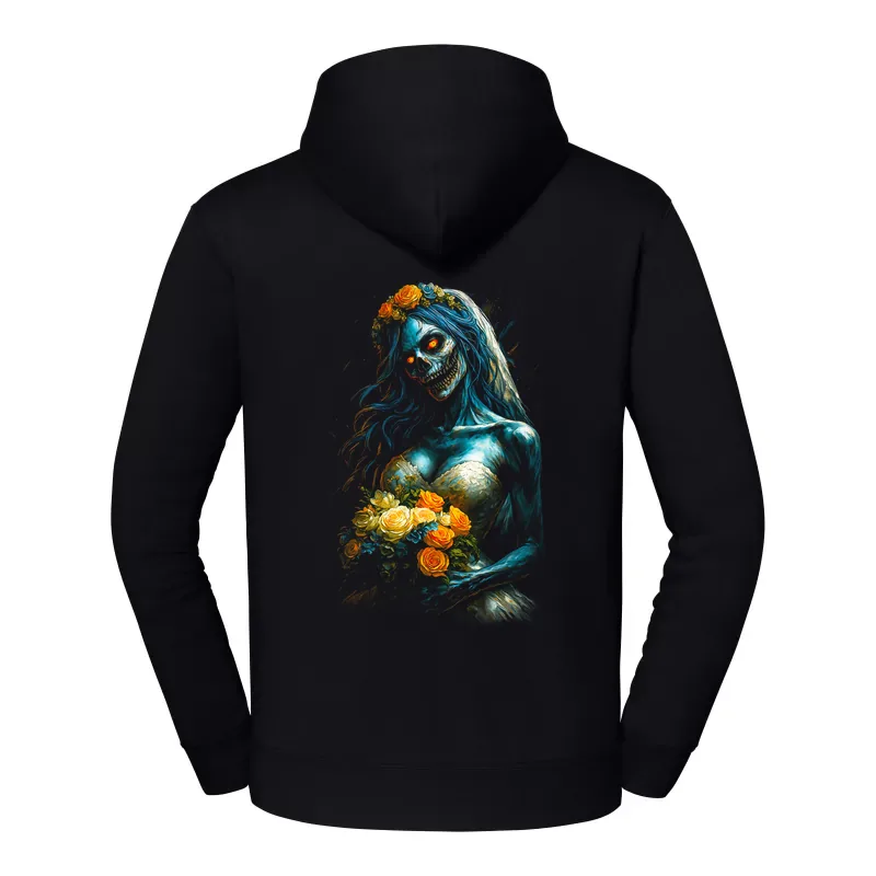halb0122_czarny Bluza z kapturem Halloween – Gnijaca panna mloda - obrazek 1