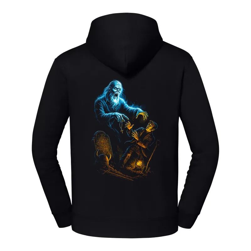 halb0123_czarny Bluza z kapturem Halloween – John davis cmentarz - obrazek 1