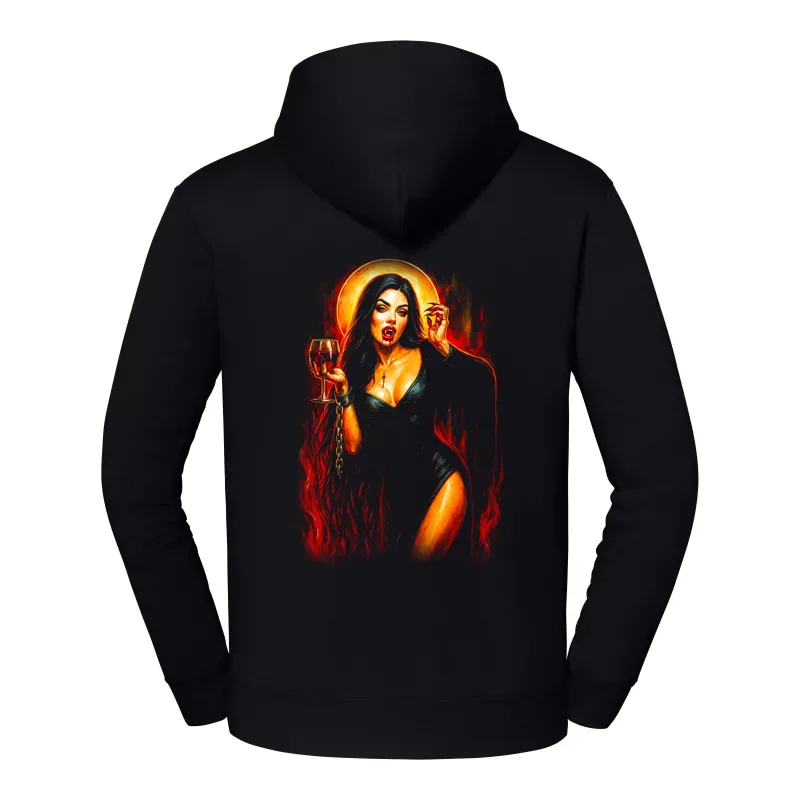 halb0128_czarny Bluza z kapturem Halloween – Kobieta wampir - obrazek 1