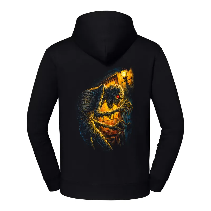 halb0131_czarny Bluza z kapturem Halloween – Mumia piwnica - obrazek 1