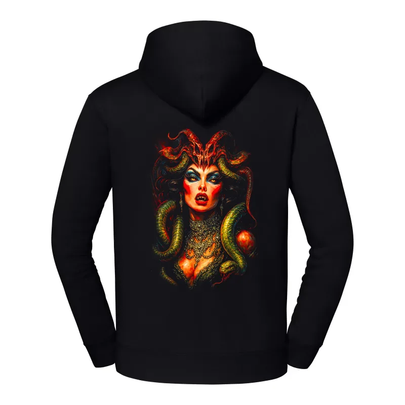 halb0138_czarny Bluza z kapturem Halloween – Upiorna medusa - obrazek 1
