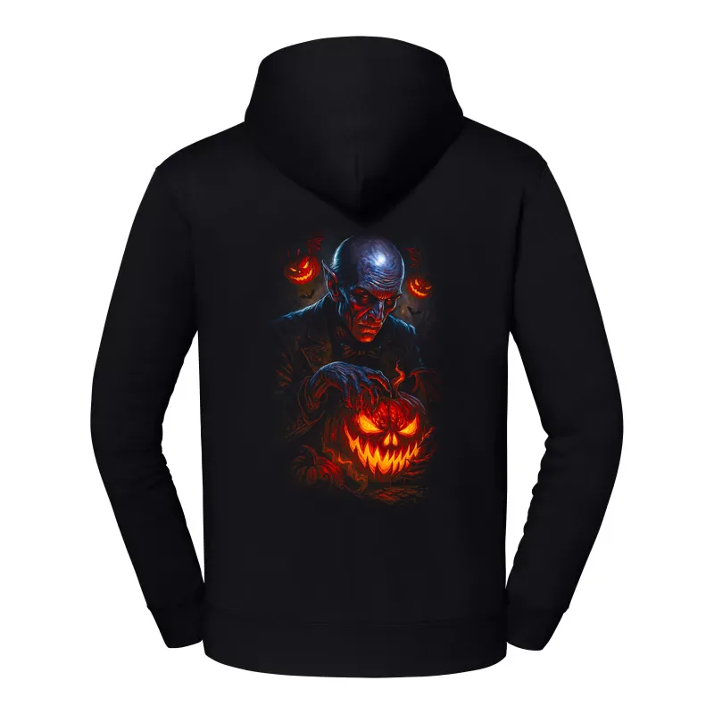 halb0139_czarny Bluza z kapturem Halloween – Upiorny dynie skrzydla - obrazek 1