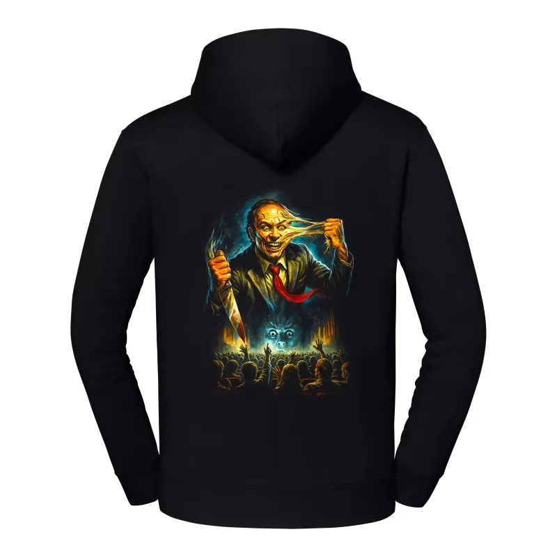 halb0144_czarny Bluza z kapturem Halloween – Wyrywac twarz - obrazek 1