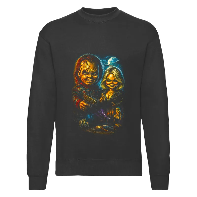 haln0003_czarny Bluza bez kaptura Halloween – Chuckyv4 - obrazek 1
