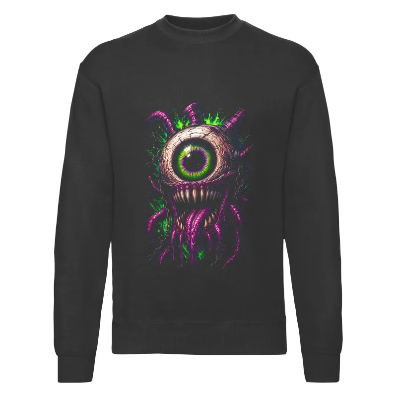 haln0017_czarny Bluza bez kaptura Halloween – Jednooki - obrazek 1