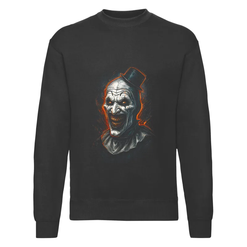 haln0019_czarny Bluza bez kaptura Halloween – Klaun czapka - obrazek 1