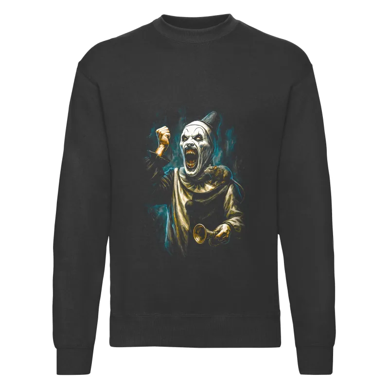 haln0021_czarny Bluza bez kaptura Halloween – Klaun czapkav3 - obrazek 1