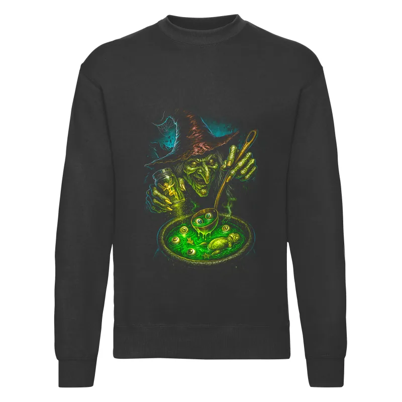 haln0023_czarny Bluza bez kaptura Halloween – Kociol wiedzmav2 - obrazek 1