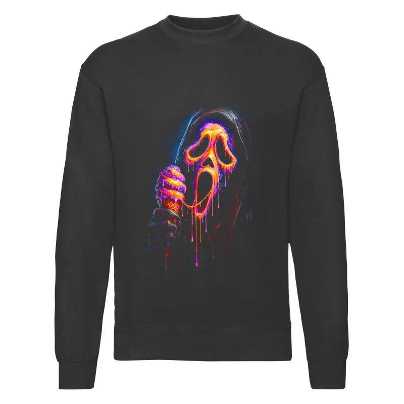 haln0027_czarny Bluza bez kaptura Halloween – Krzykv3 - obrazek 1