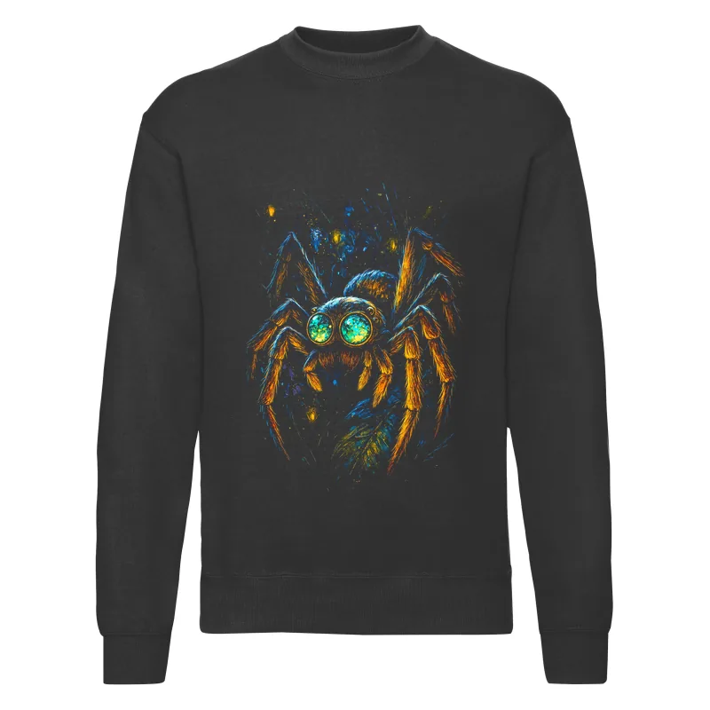 haln0031_czarny Bluza bez kaptura Halloween – Pajak - obrazek 1
