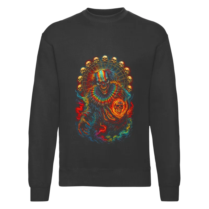 haln0032_czarny Bluza bez kaptura Halloween – Park rozrywki czaszki - obrazek 1
