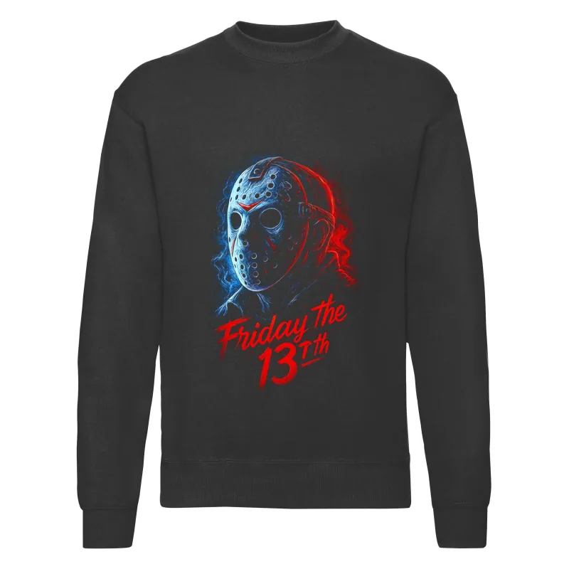 haln0033_czarny Bluza bez kaptura Halloween – Piatek13 - obrazek 1