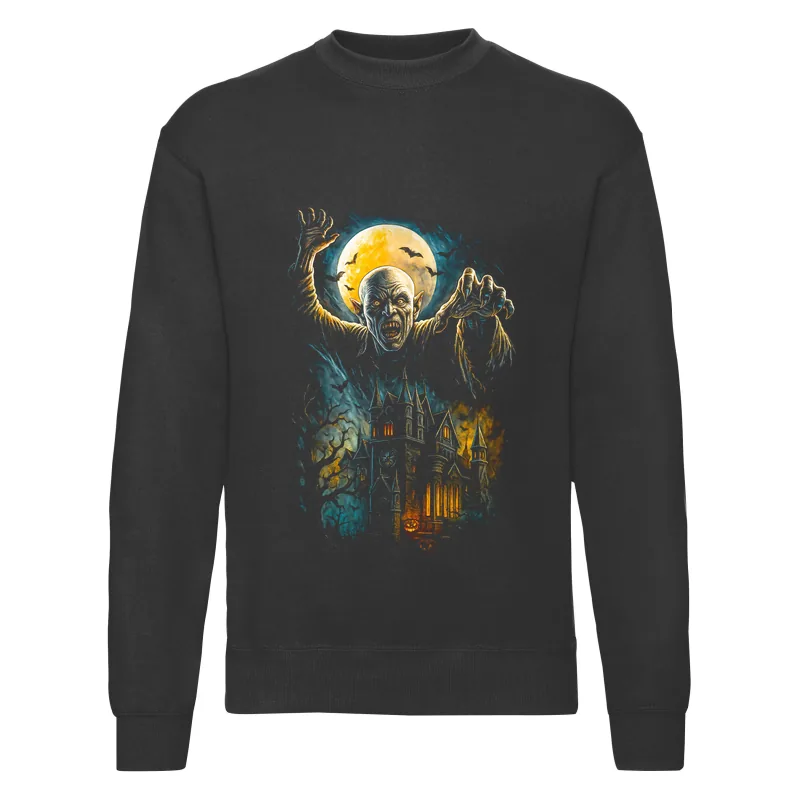 haln0052_czarny Bluza bez kaptura Halloween – Dom strachów - obrazek 1