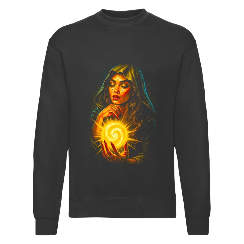 haln0074_czarny Bluza bez kaptura Halloween – Kobieta magia - obrazek 1