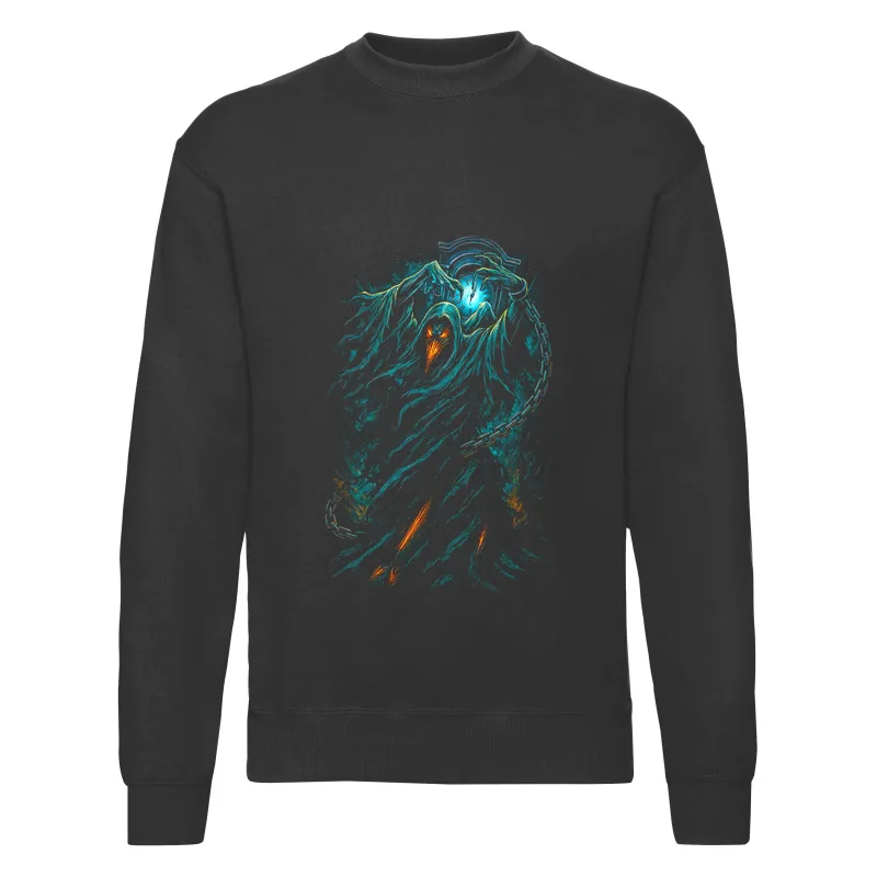 haln0083_czarny Bluza bez kaptura Halloween – Śmierć - obrazek 1