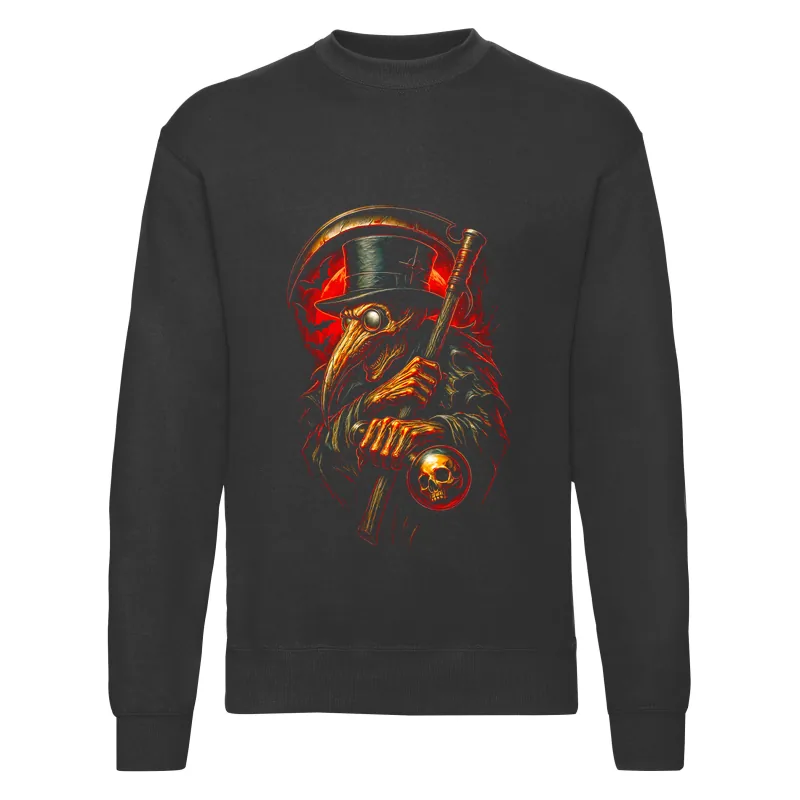 haln0098_czarny Bluza bez kaptura Halloween – Upiorny kapelusz - obrazek 1