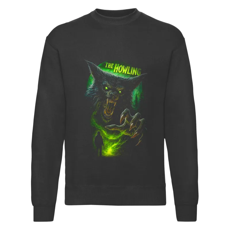 haln0107_czarny Bluza bez kaptura Halloween – Upiorny zwierzak - obrazek 1