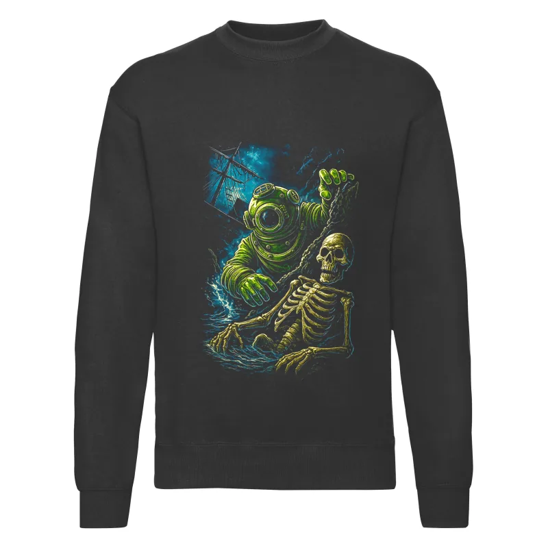 haln0108_czarny Bluza bez kaptura Halloween – Upiornynurek - obrazek 1