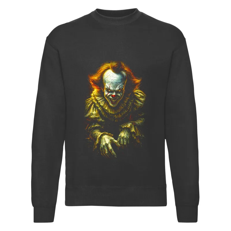haln0111_czarny Bluza bez kaptura Halloween – Klaun IT - obrazek 1