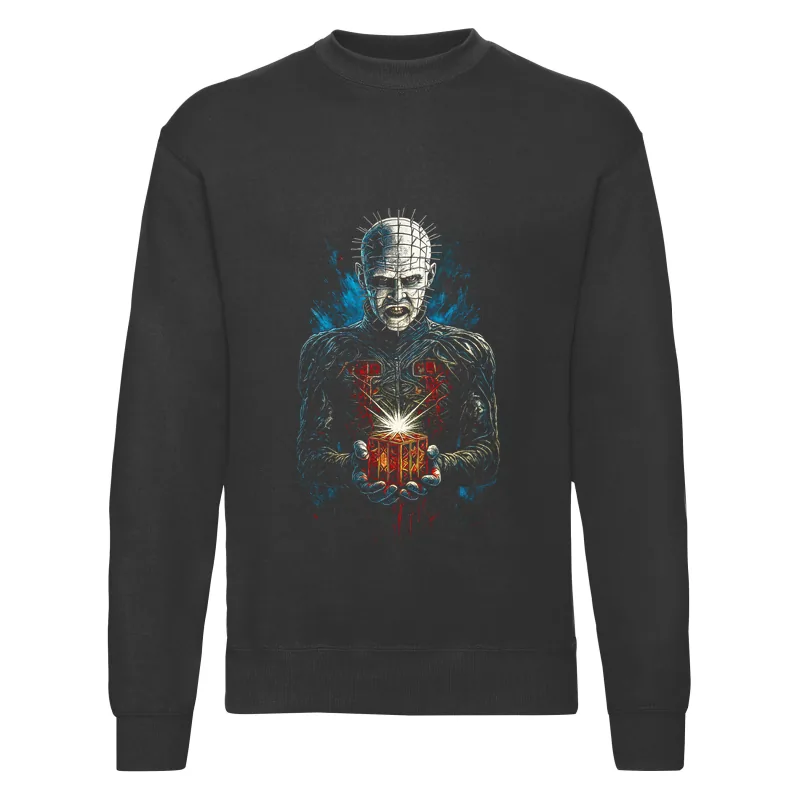haln0116_czarny Bluza bez kaptura Halloween – Czlowiek gwozdz v2 - obrazek 1