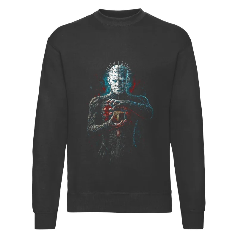 haln0117_czarny Bluza bez kaptura Halloween – Czlowiek gwozdz - obrazek 1