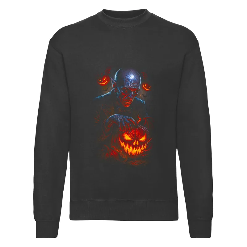 haln0139_czarny Bluza bez kaptura Halloween – Upiorny dynie skrzydla - obrazek 1
